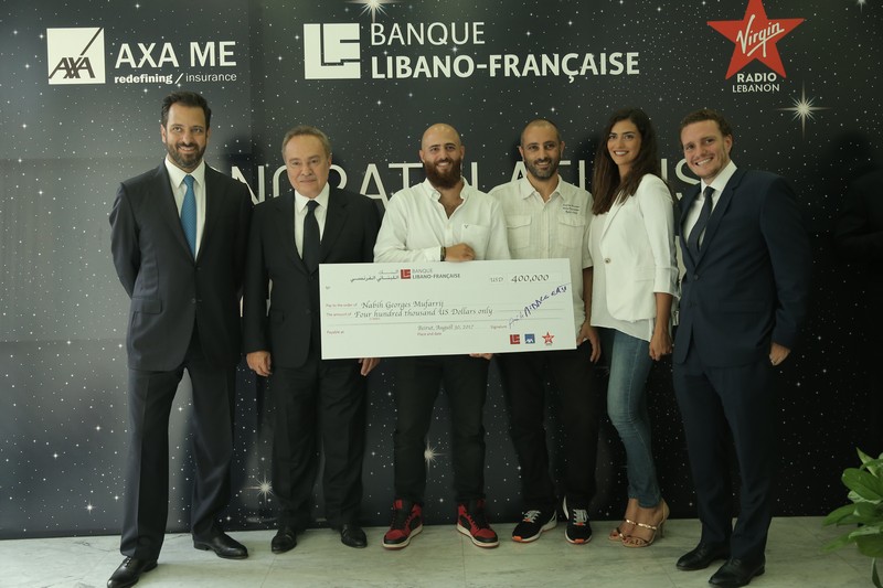 400,000$ winner thanks to BLF, AXA ME and Virgin Radio Lebanon. 